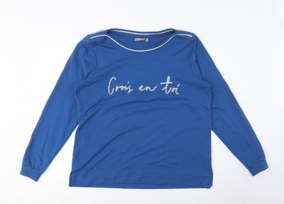 Pullover Sweatshirt Damen Franka blau, Medium, Baumwolle