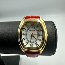 Gossip fashion band Quartz Ladies Watch Red Silicone Band Silver-Tone Cushion Case — listing 2