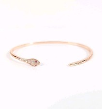 Rose Gold Toned Snake Serpent Shaped Bangle Cuff Bracelet