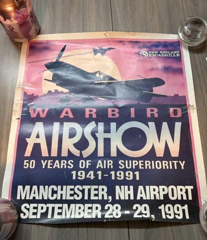 4 original Warbird Airshow Posters 1987, 88, 90, & 91 WWII 