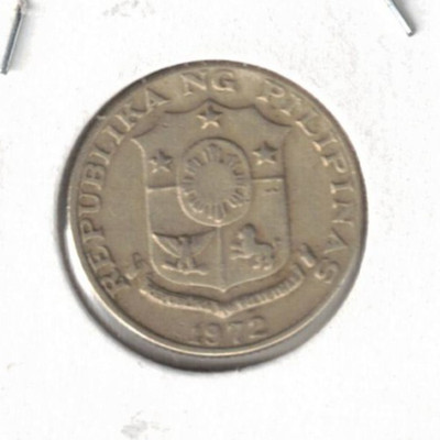 1972 Philippines 10 Sentimos Francisco Baltasar Head and Shield Coin! #2