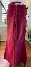 NWT Urban Outfitters BDG Iona Zip Front Burnout Velvet Flare Pants, 27