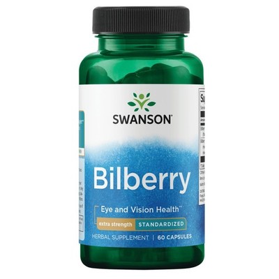 Swanson Bilberry - Extra Strength Standardized 60 Capsules - Everyday Wellness