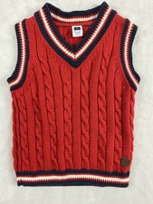 Janie and Jack Knit Vest Sweater Baby Sz 18-24 Months Cotton Red Preppy Church
