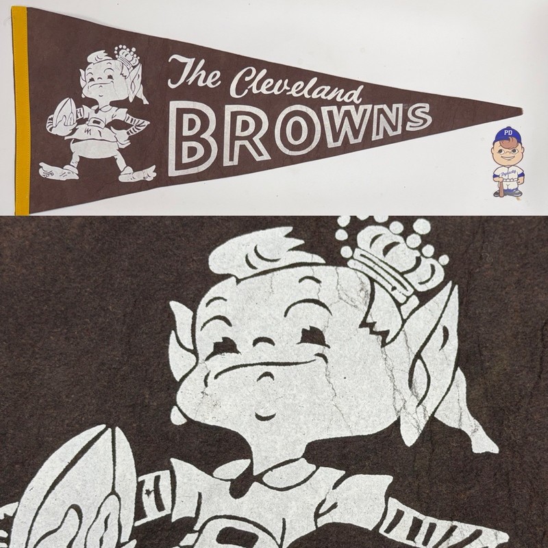 1960’s Cleveland Browns Ohio Nfl Football 11.5x28 Inch Pennant Elf