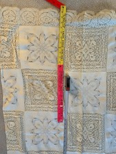 Banquet size Filet Lace XL Tablecloth 12 feet x 64" Hand embroidery 12 napkin
