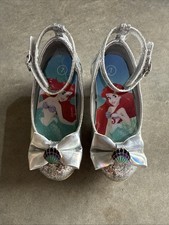 Disney Little Mermaid Aerial High Heal Toddler Girls Shoes Size 7 Sliver Glitter
