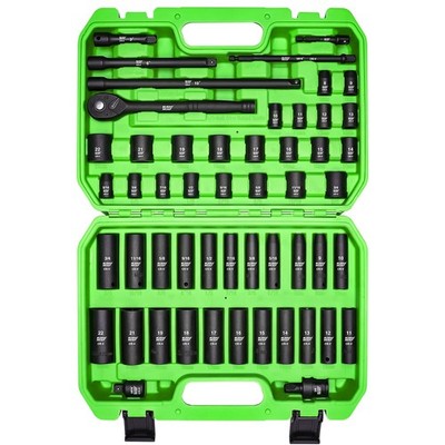 SUNHZMCKP 3/8'' Drive Impact 52-Pc Socket Set,
