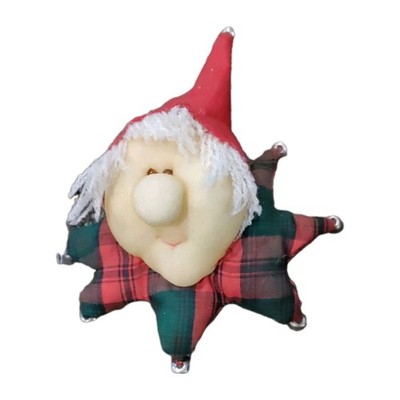 Vintage Elf Face Christmas Ornament Bells Face Made With Nylon Stockings Grandma