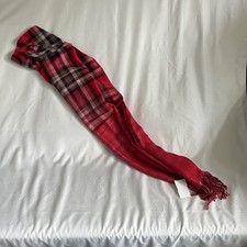 Pashmina Scarf Red Plaid Christmas Fringed Winter Warm Cozy Festive