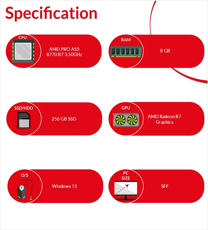 HP EliteDesk 705 G3 SFF Windows 11 PC AMD PRO A10 8770 8GB RAM 256GB SSD WiFi - Image 4 of 4