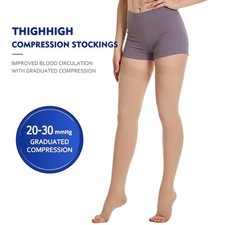 Thigh High Compression Stockings Open Toe Leg Support Pain Relief for Men Women