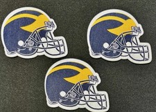 3-Pack Michigan Wolverines Woven Classic Winged Helmet Iron-On Patch