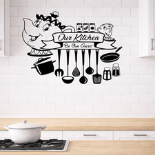 Kitchen Vinyl Wall Stickers Cutlery Design Kitchen Decor Wall Art Quote