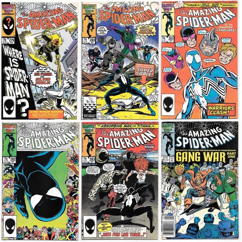 AMAZING SPIDER-MAN #279-284 Lot Of 6 Sinister Syndicate Gang War Marvel Comics