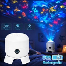 Dynamic Rotating Led Projector Lights Ocean Scene Rotating Night Lamp for Kids