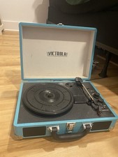 Victrola BT Suitcase Record Player With 3 Speed Turntable - Turquoise