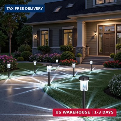 Outdoor Solar Lights for Yard 8 Pack, Solar Pathway Lights Waterproof 6000K Cold