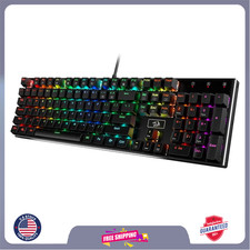 Redragon K556 RGB LED Backlit Wired Mechanical Gaming Keyboard, 104 Keys Hot-Swa