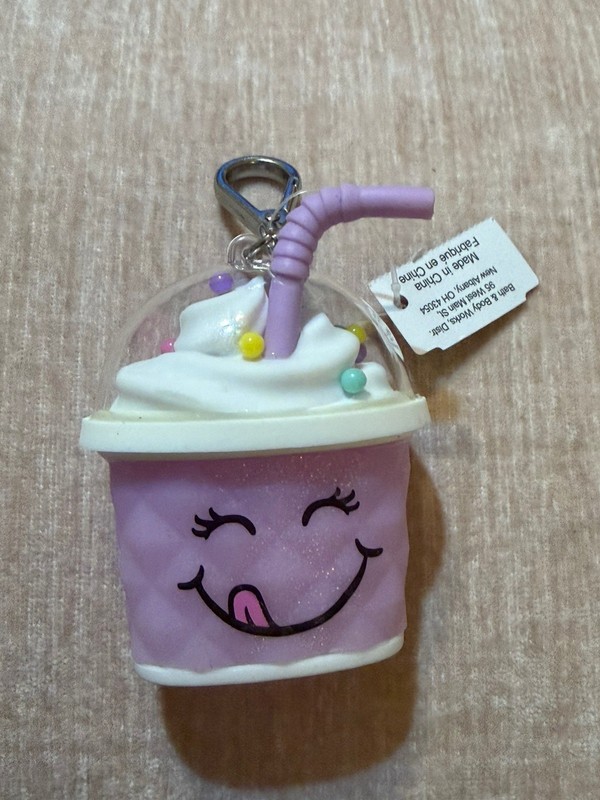 Bath Body Works Happy Bubble Tea Purple PocketBac Hand Sanitizer holder Clip NWT