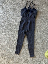 NWT Fabletics Black Sparkle Seamless Jumpsuit Women's Size L