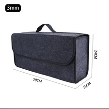Gray Felt Car Trunk Organizer Foldable Storage Box Anti-slip Boot Bag