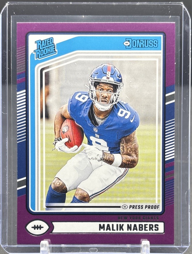 2024 PANINI DONRUSS NFL #383 Malik Nabers New York Giants RC Press Proof Purple