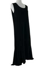 Mirasol vintage dress black tank Dress slinky flowy whimsy goth made in USA sz L