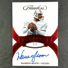 2017 Flawless Warren Moon Auto On Card Ruby Red Greats Houston Oilers #5/5 SSP