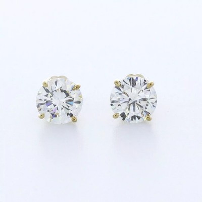 Massive 14K Weißgold Ohrstecker klassisch 1,99 ct rund natürlicher Diamant H SI2