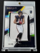 2025 Immaculate Football Colston Loveland Clearly Immaculate Rookie Patch 14/49