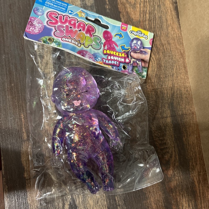Sugar Swaps OnesiesBaby Squishy  5" Purple Squeeze Toy-NEW