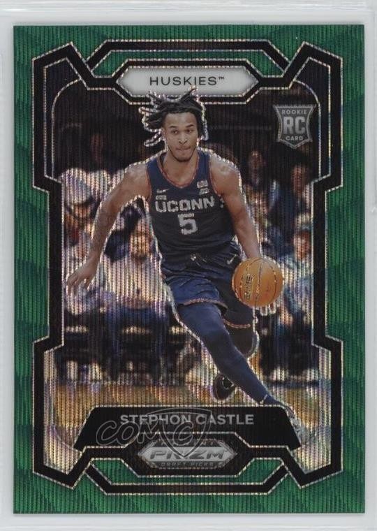 2024-25 Panini Prizm Draft Picks Green Wave Prizm Stephon Castle #17 13i1