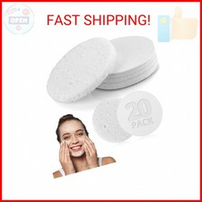Natural Facial Cleansing Sponges- 20 Count Compressed Facial Sponges Cellulose R