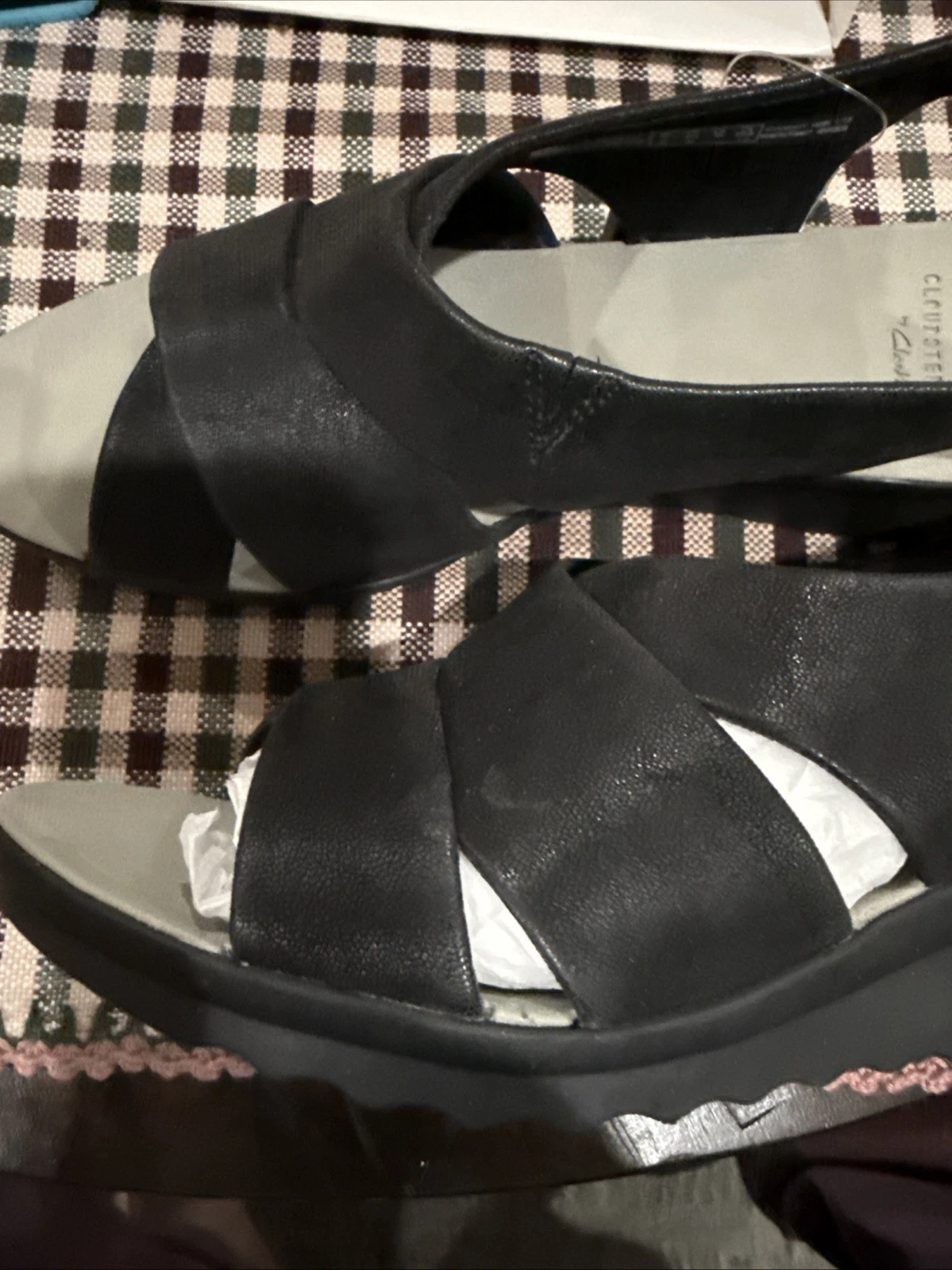 Sandali donna Clarks Cloudsteppers morbidi regolabili neri taglia 9 5