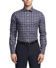 Tommy Hilfiger Men's Flex Slim Fit Stretch Oxford Dress Shirt Peacoat XL 36/37