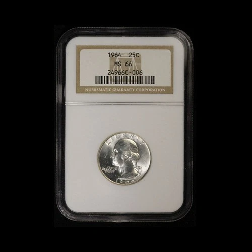 1964-Washington Quarter NGC MS66- Free Shipping USA