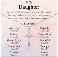 Cross Necklace for Girls Christian Religious Jewelry Gifts for Girls Daughter Gr