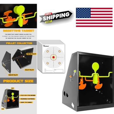 Durable BB Trap Resetting Target 7 Inch by 9 Inch with Spinner Targets Included