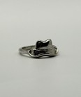 Silver Tone Cowboy Hat Novelty Ring | Western Style Statement Jewellery Size 60