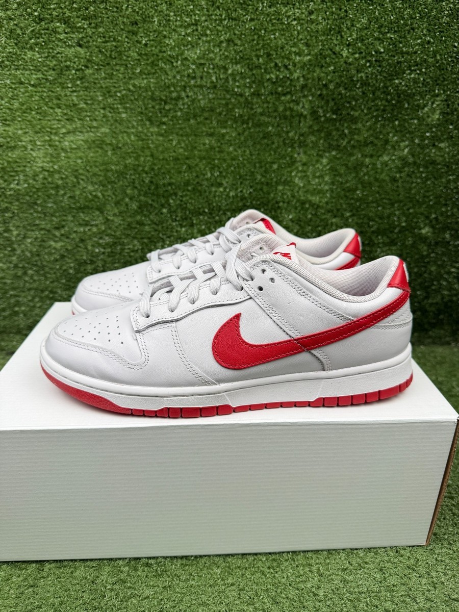 Size 9 - Nike Dunk Low Vast Grey Varsity Red | eBay