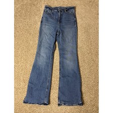 Old Navy Higher High Flare Jeans Medium Wash Blue Stretch Denim Size 8