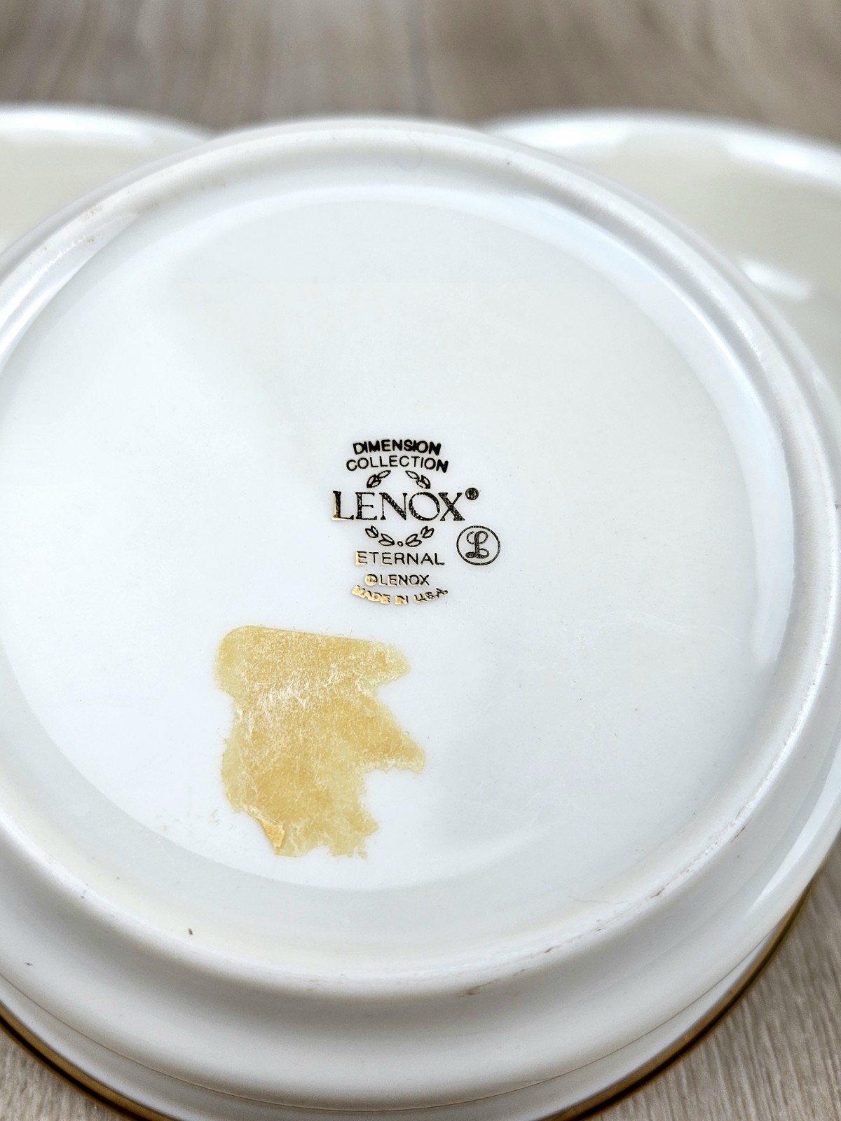 3 Lenox Eternal Fruit Dessert Sauce Berry Bowls 5.25" Ivory Cream Gold Set of 3