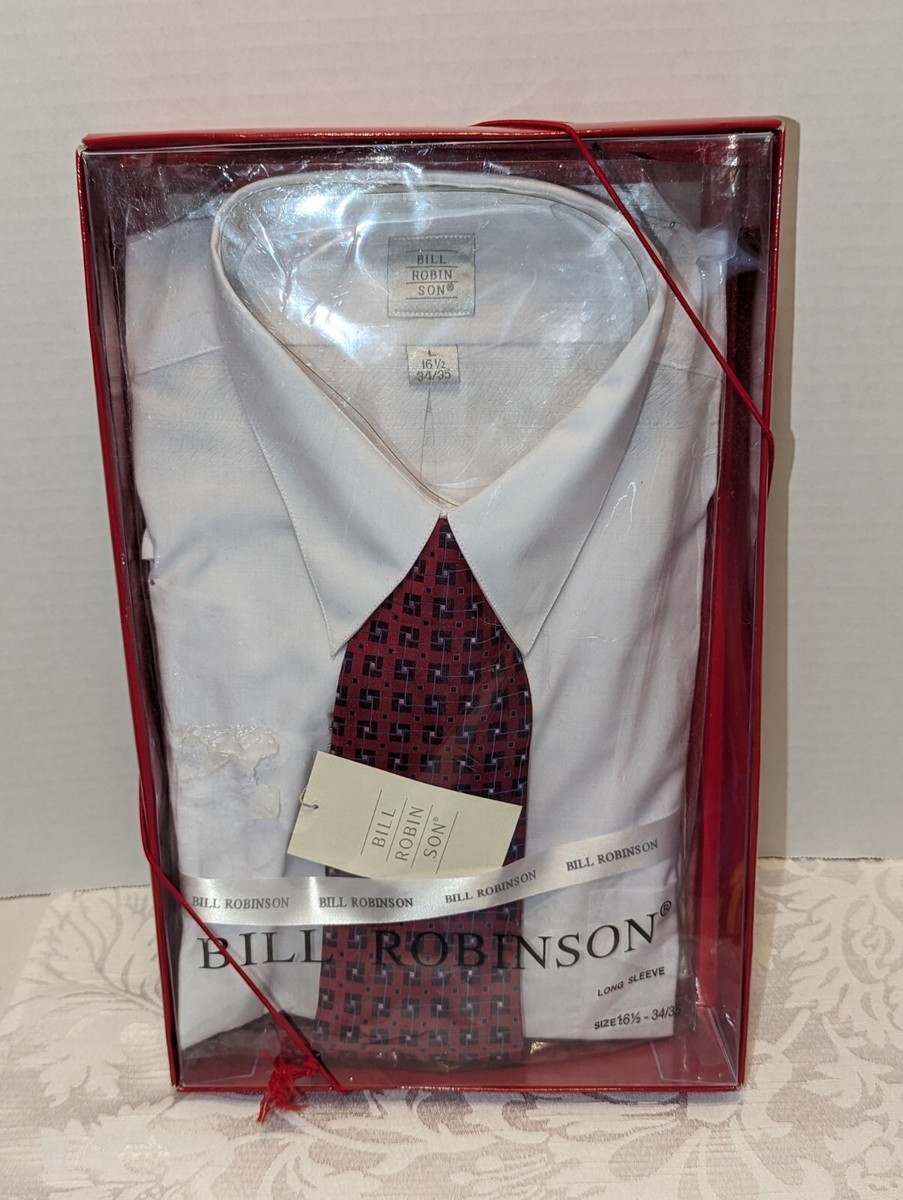 bill robinson dress shirts NWT- Bill Robinson Dress Shirt Mens White Size 15-33 Long Sleeve