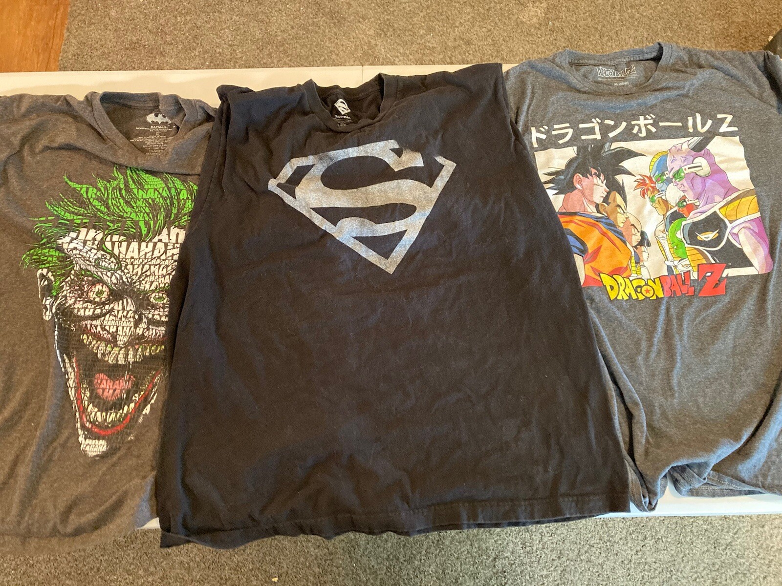 Lot Of 3 Retro Graphic Tees XL Short Sleeve Superman, Joker, Dragon Ball Z-image