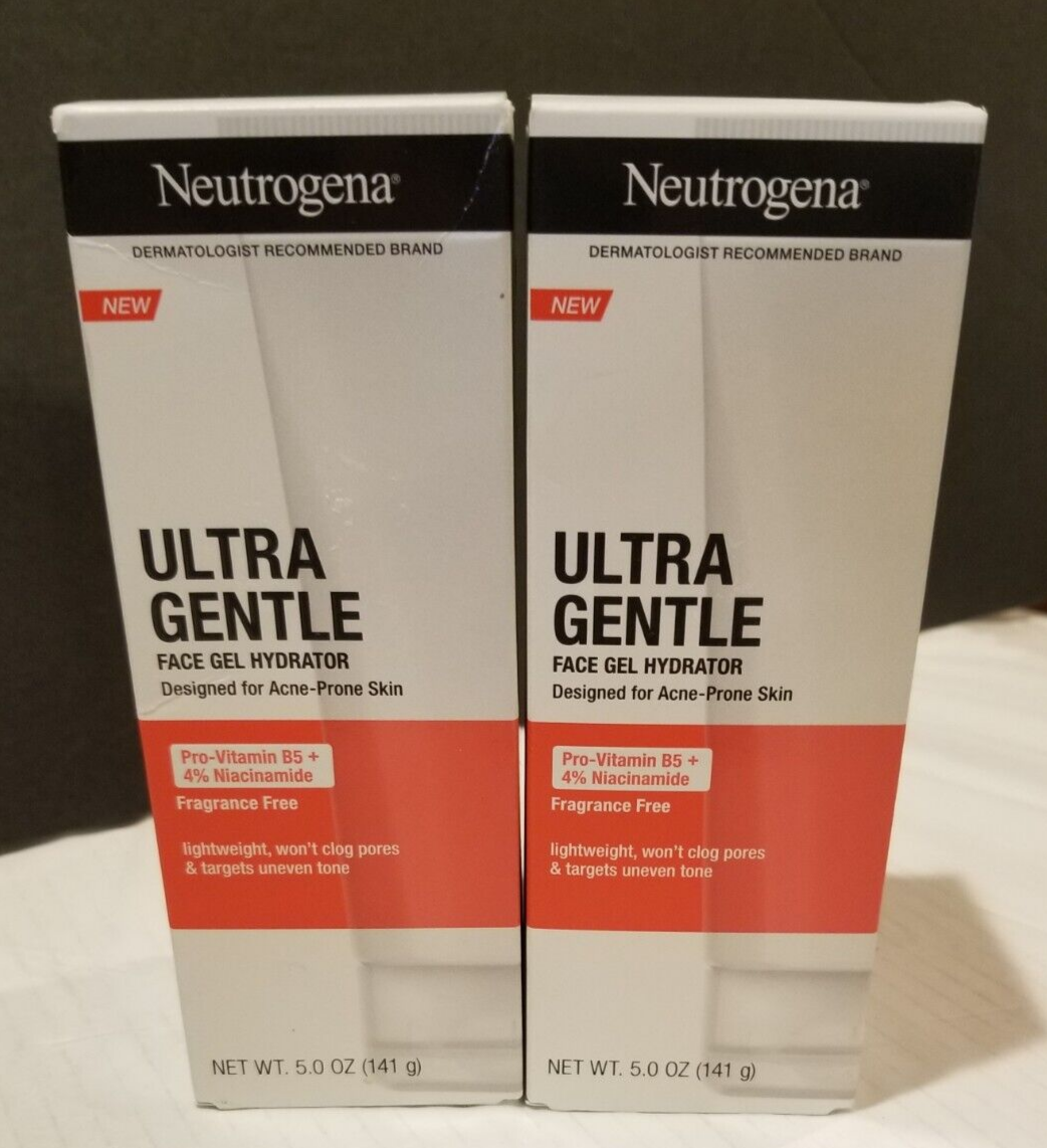 (2) Neutrogena Ultra Gentle Face Gel Hydrator for Acne Prone Skin 5 fl
