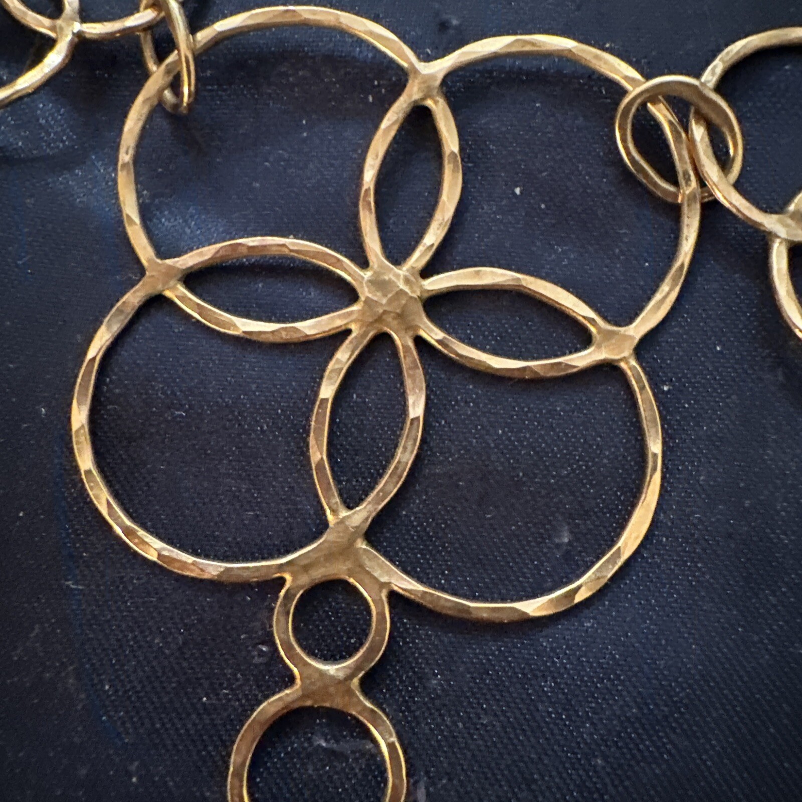VINTAGE GOLD FILLED INTERLOCKING LINKED CIRCLES F… - image 4