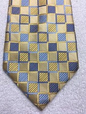 CROFT AND BARROW MENS TIE GOLD WITH BLUE 3.75 X 61