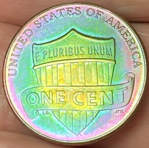 2010-P Lincoln Shield Penny schöne brillante regenbogenfarbene Münze Stempelglanz #8 - Bild 13 von 14