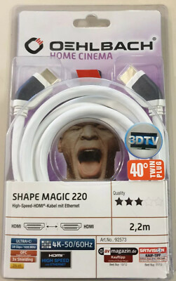 Oehlbach! Sharp Magic 220 weiß 2,20m HDMI/HDMI High Speed HDMI Kabel##